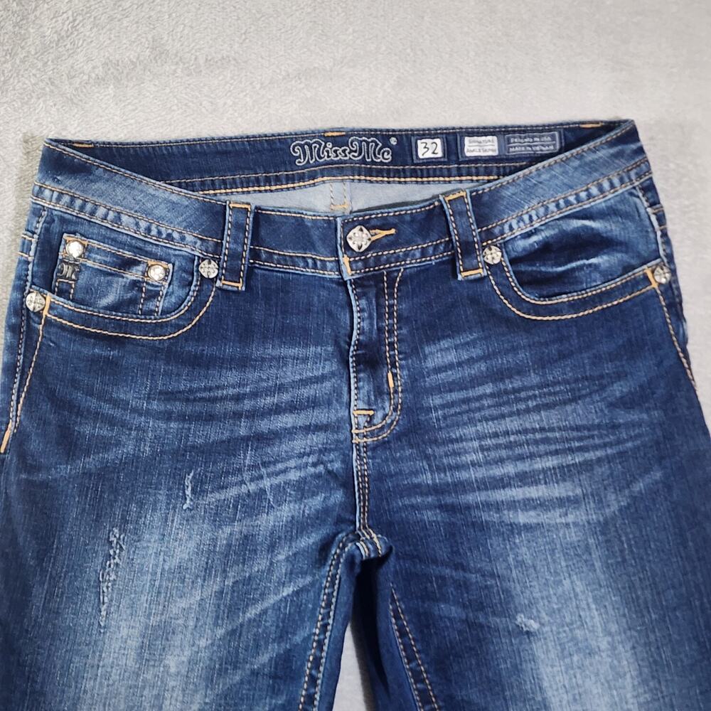 Miss Me Jeans Ankle Skinny Southwest Embroidered Stretch Medium Wash Womens 32 - Picture 4 of 14